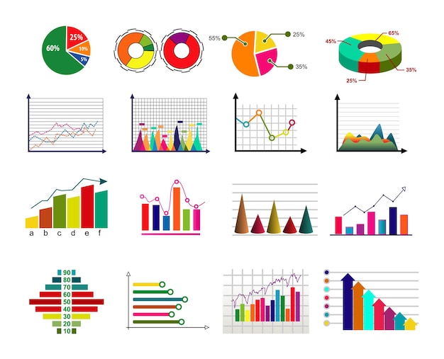 gráfico de diagrama estadístico colorido. diagrama gráfico elementos gráficos vector negocio diagrama datos plantilla