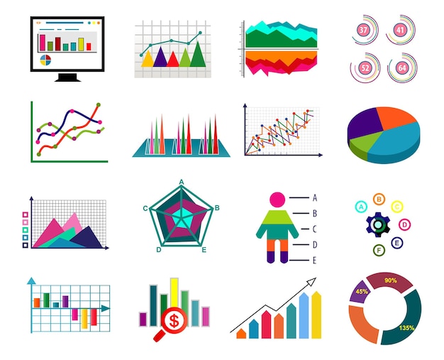 Vector gráfico de diagrama estadístico colorido. diagrama gráfico elementos gráficos vector negocio diagrama datos plantilla