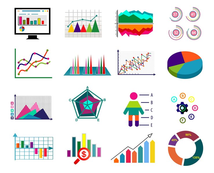 Vector gráfico de diagrama estadístico colorido. diagrama gráfico elementos gráficos vector negocio diagrama datos plantilla
