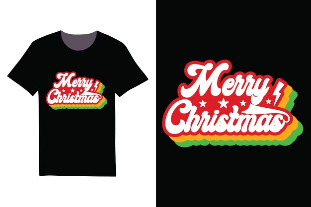 Gráfico de diseño de camiseta de Navidad retro, diseño de Navidad ondulado