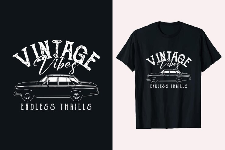 gráfico de diseño de camiseta de vector de coche clásico de vibraciones vintage