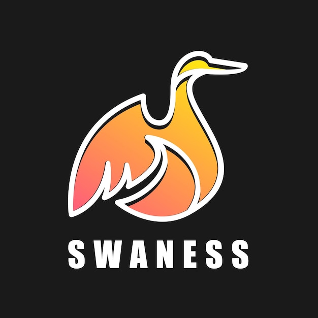 Gráfico de diseño de logotipo de cisne