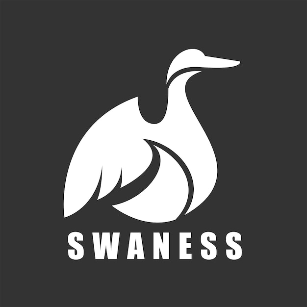 Gráfico de diseño de logotipo de cisne