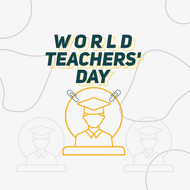 gráfico de diseño plano del día mundial del maestro