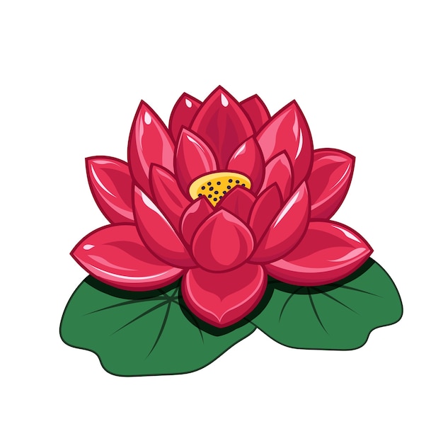 Gráfico de diseño vectorial de ilustración de flor de loto rosa