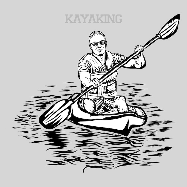 Gráfico de diseño vectorial de kayak