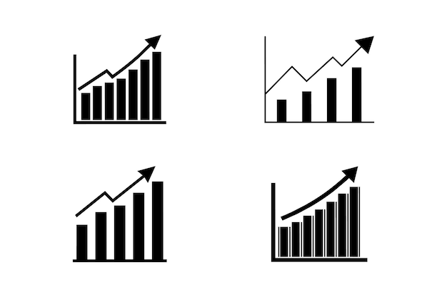 Gráfico de la economía de la inversión del conjunto de ilustraciones vectoriales