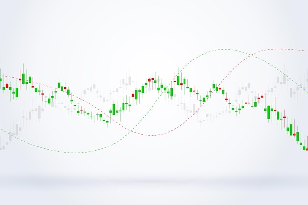 Gráfico económico con diagramas en el mercado de valores, para conceptos e informes comerciales y financieros. velas japonesas fondo de vector abstracto