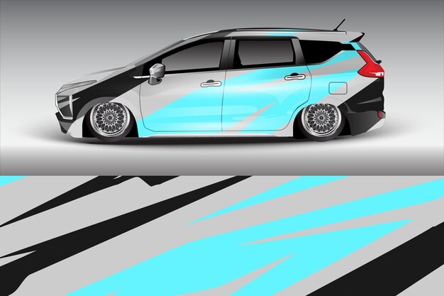 Gráfico de envoltura de fondo de coche de carreras para envoltura de vinilo vectorial y pegatinas