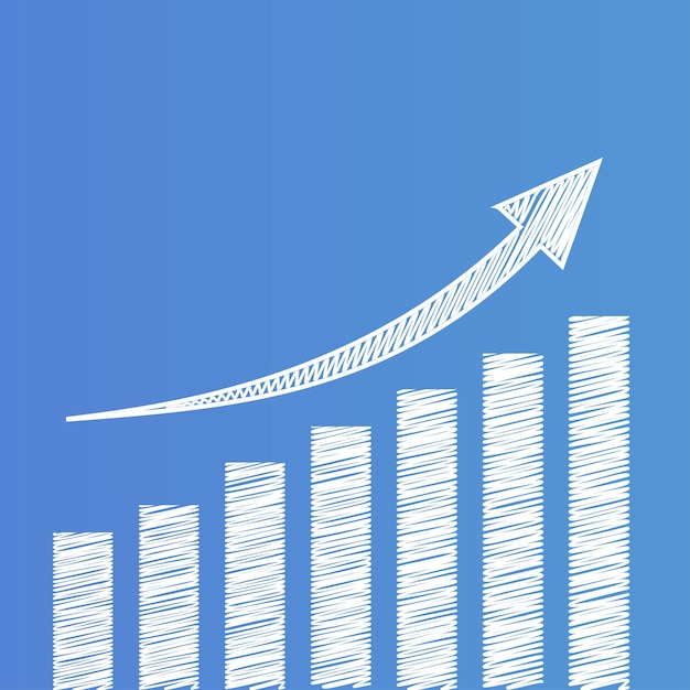Gráfico estadístico con flecha