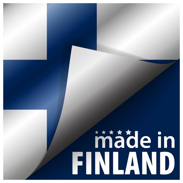 Gráfico y etiqueta "Made in Finland"