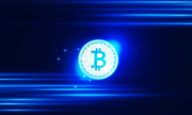 Gráfico financiero con flecha ascendente Gráfico de criptomonedas bitcoin Tecnología en el mercado de valores en fondo de color azul Concepto de innovación Diseño vectorial de fondo