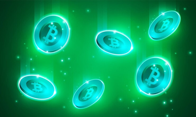 Vector gráfico financiero con gráfico de flecha ascendente tecnología de criptomoneda bitcoin