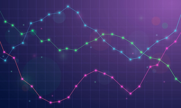 Gráfico financiero con gráfico de líneas de tendencia ascendente