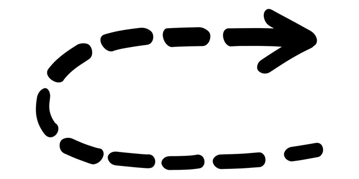 Vector gráfico de flecha punteada dibujado a mano