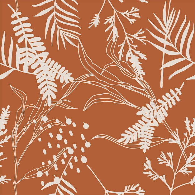 Gráfico floral de ilustración de patrón botánico