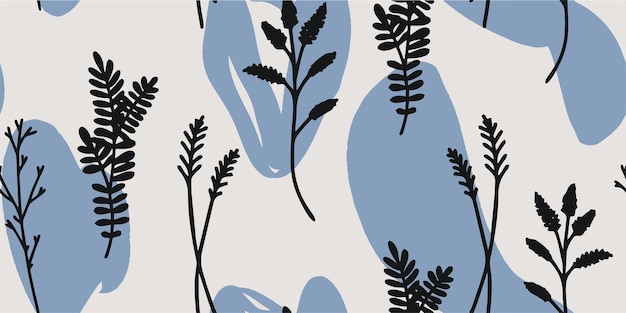 Gráfico floral de ilustración de patrón botánico
