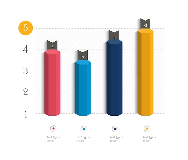 Gráfico de gráfico 3D Elemento de gráficos de información Vector