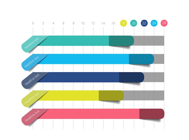 Gráfico de gráfico plano Elementos infográficos editables en color simplemente azul