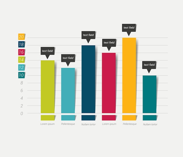 Gráfico de gráfico plano Simplemente elementos de infografía editables en color