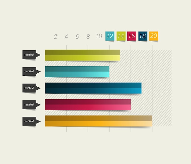 Vector gráfico de gráfico plano simplemente elementos de infografía editables en color