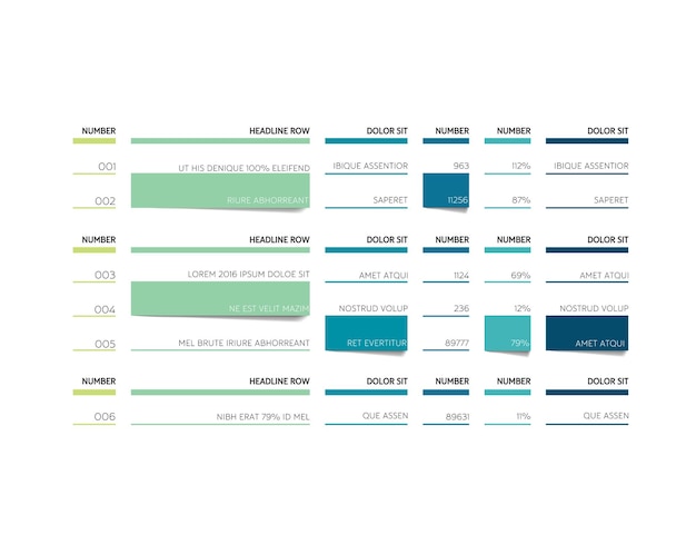Gráfico gráfico tabla calendario pestaña planificador plantilla de diseño infográfico Vector