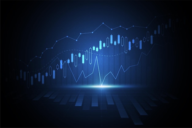 Gráfico de gráfico de velas comerciales de inversión en el mercado de valores sobre un fondo blanco Diseño de punto alcista Tendencia del gráfico Ilustración vectorial