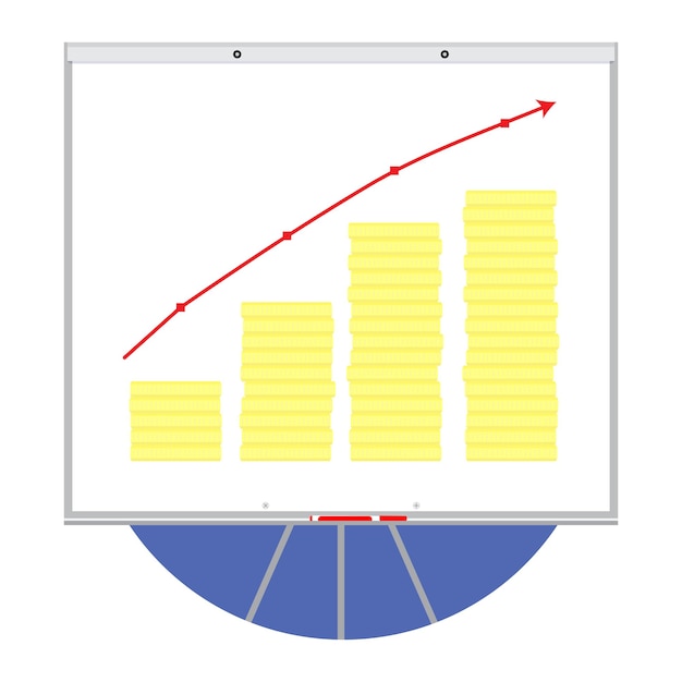 Gráfico de icono de dinero de crecimiento