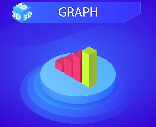 Gráfico icono de diseño isométrico Ilustración web vectorial Concepto colorido 3d