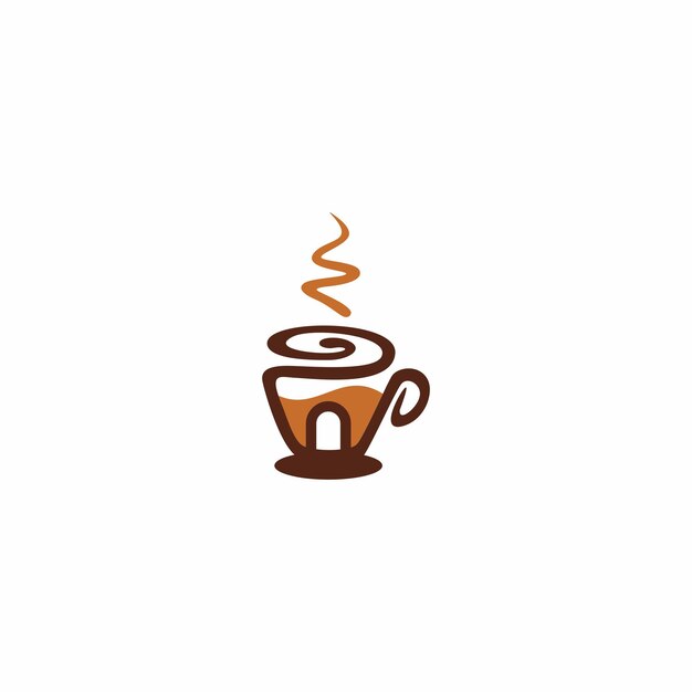 gráfico de ilustración del logotipo vectorial de beber una taza de café caliente perfecta para la cafetería o el registro de la cafetería