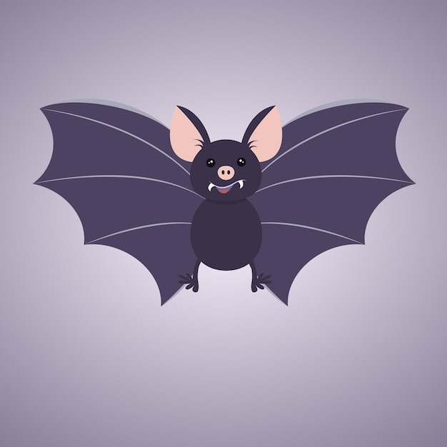 Gráfico de ilustración de vector de murciélago tonto de dibujos animados