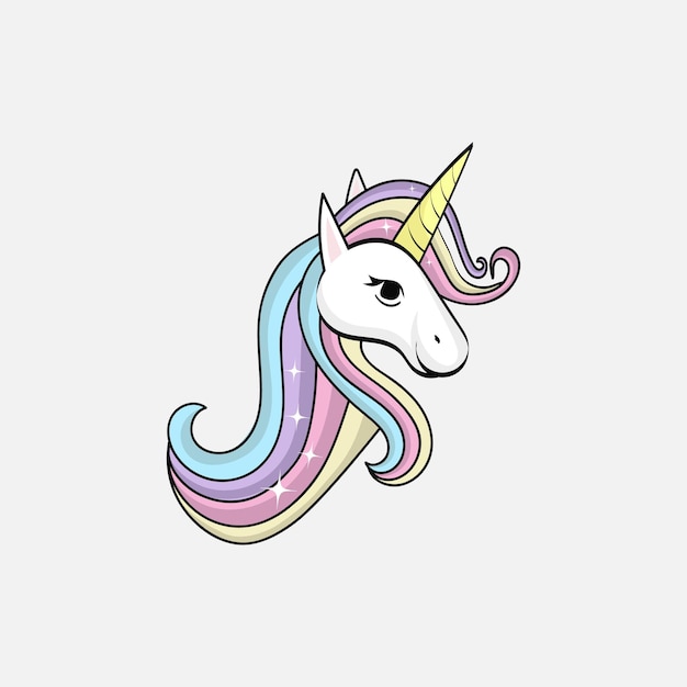 Gráfico de ilustración de vector de unicornio sobre fondo blanco