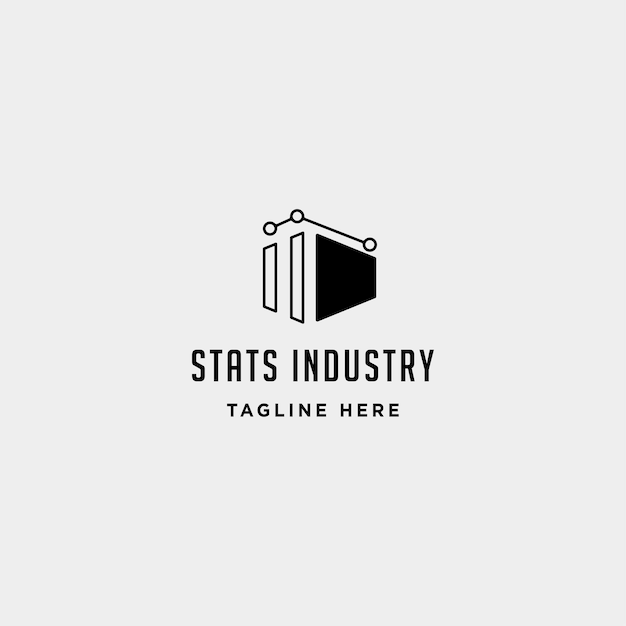 Gráfico de la industria logo vector tela industrial simple icono símbolo signo ilustración aislada