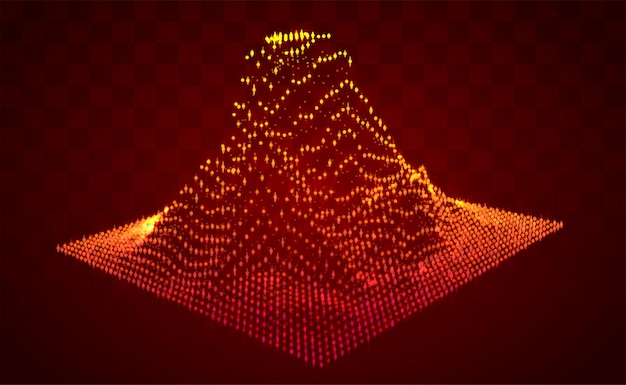 Gráfico de información abstracta de vector en forma de una montaña. elemento de diseño brillante brillante.