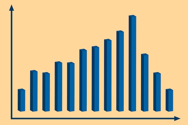Gráfico con informe de disminución Diagrama con progreso de recesión y quiebra Ilustración de vector de negocios y finanzas
