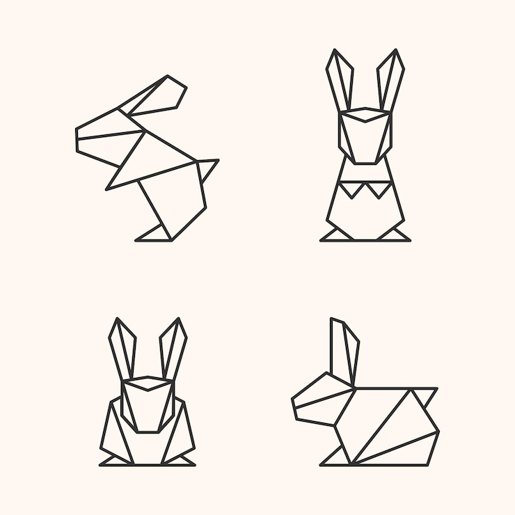 Vector gráfico de línea de conejo