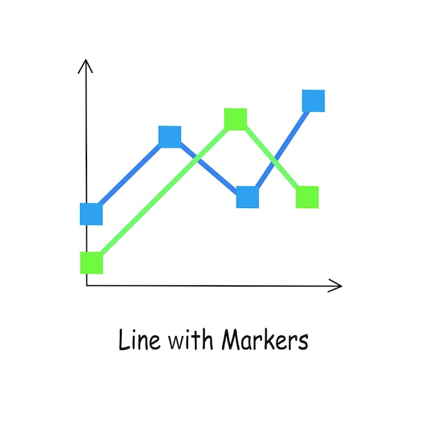 Gráfico de líneas clipart gráfico de líneas vector plano aislado sobre fondo blanco análisis de datos