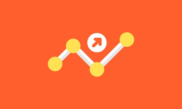 Gráfico de líneas mínimas con icono de flecha hacia arriba, Éxito empresarial en crecimiento