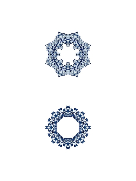 Gráfico de mandala azul en illustrator