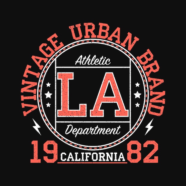 Gráfico de la marca urbana vintage de los ángeles california para camiseta diseño de ropa original con grunge