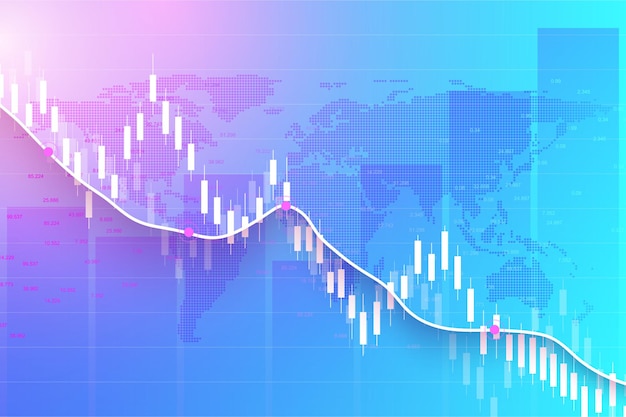 Gráfico del mercado de valores o del comercio de divisas en concepto gráfico