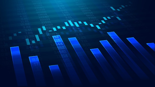 Gráfico del mercado de valores o del comercio de divisas en concepto gráfico