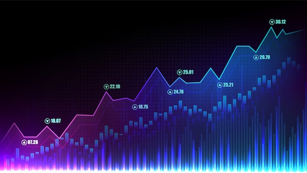 Gráfico del mercado de valores o del comercio de divisas en concepto gráfico