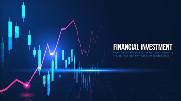 Gráfico del mercado de valores o del comercio de divisas en concepto gráfico