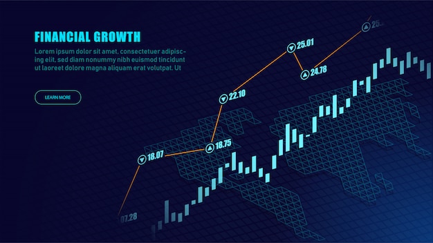 Gráfico del mercado de valores o del comercio de divisas en concepto gráfico
