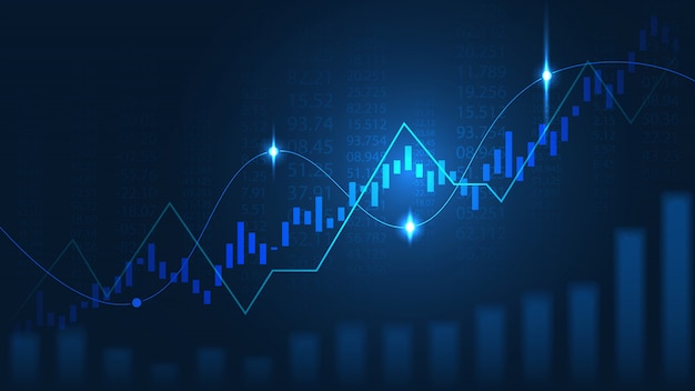 Gráfico del mercado de valores o del comercio de divisas en concepto gráfico