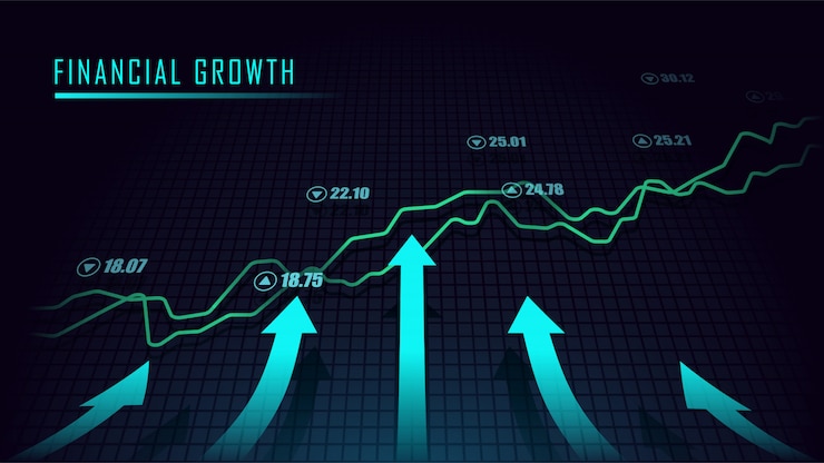 Vector gráfico del mercado de valores o del comercio de divisas en concepto gráfico