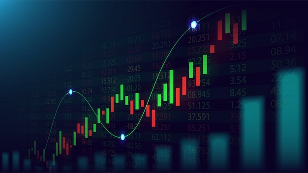 Gráfico del mercado de valores o del comercio de divisas en concepto gráfico