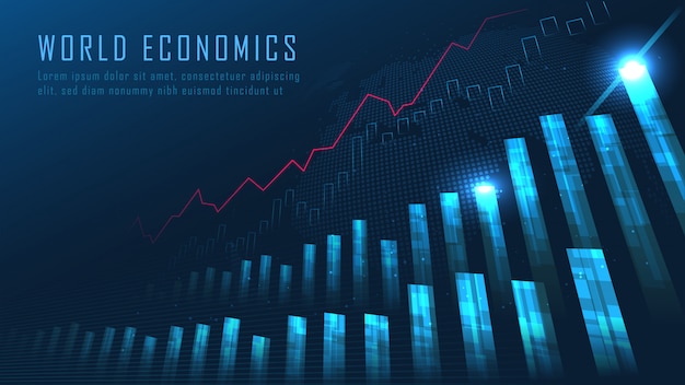 Gráfico de mercado de valores o comercio de divisas