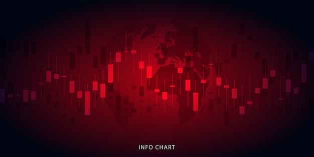 Gráfico del mercado de valores o gráfico de compraventa de divisas para negocios y conceptos financieros